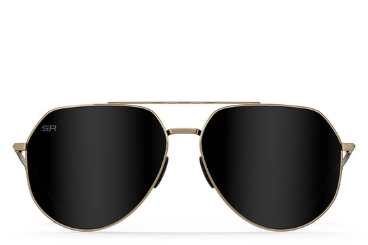 Tangle Free Aviator Hex - Black Gold Polarized